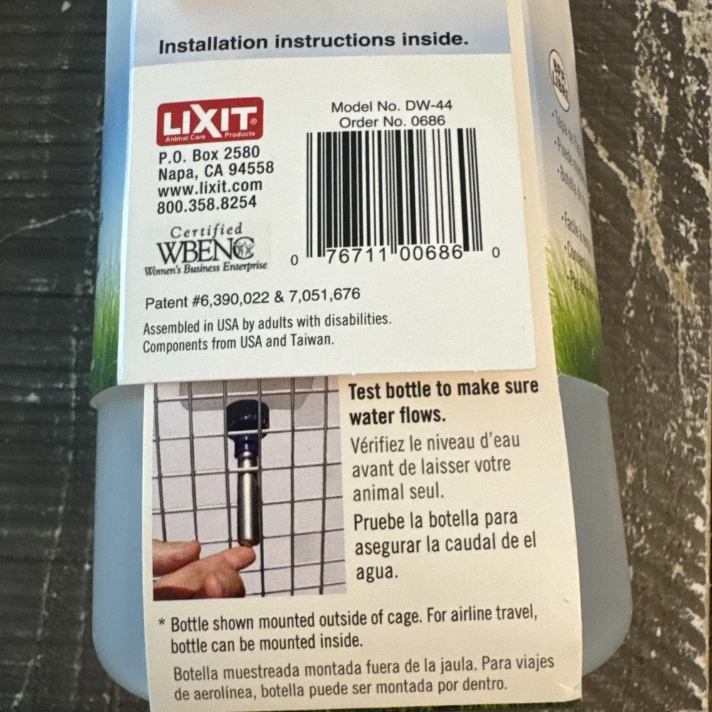 Lixit Top Fill‎ NO-Drip Water Bottles for Large Dogs. 44 Ounce